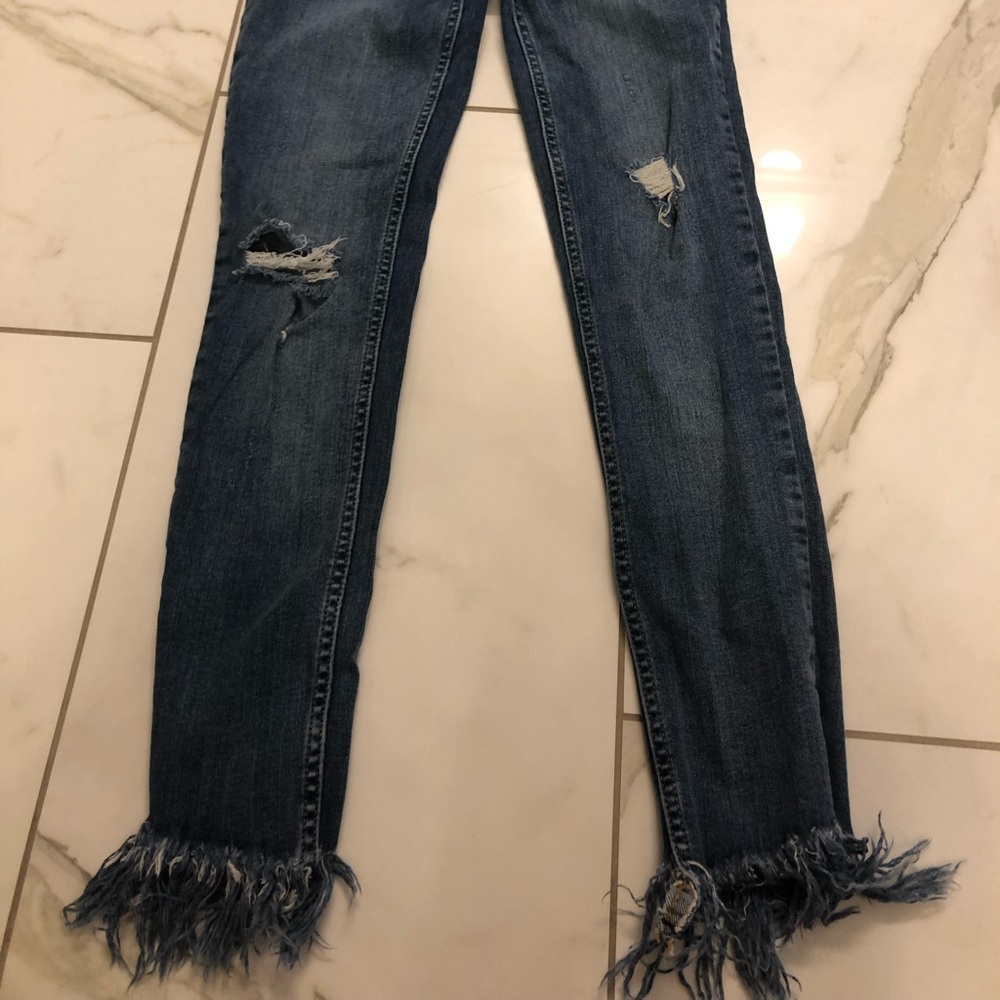 Free People Jeans with distressed bottom